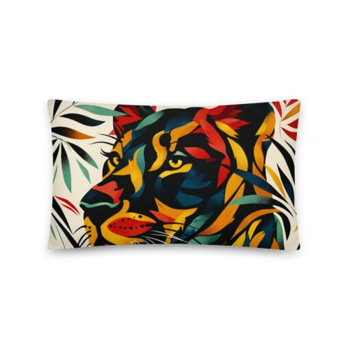 Colorful Tiger Between Leaves Basic Pillow - Image 5