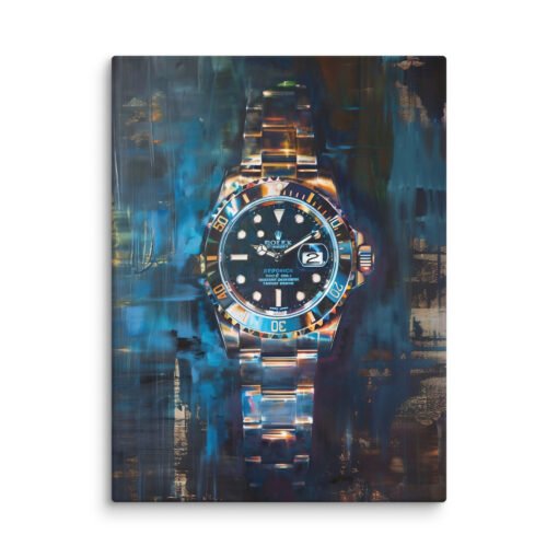 Rolex Hand Watch on Blue and Brown Background Regular Canvas - Image 16