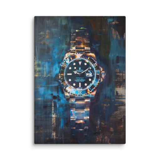 Rolex Hand Watch on Blue and Brown Background Regular Canvas - Image 7