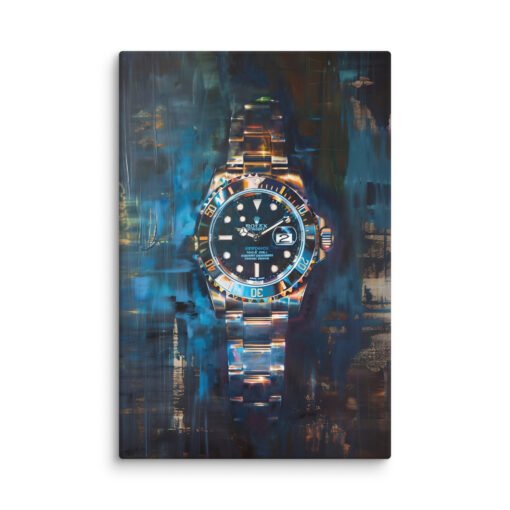 Rolex Hand Watch on Blue and Brown Background Regular Canvas - Image 8