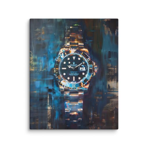 Rolex Hand Watch on Blue and Brown Background Regular Canvas - Image 10