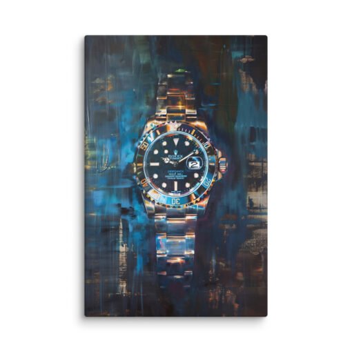 Rolex Hand Watch on Blue and Brown Background Regular Canvas - Image 12