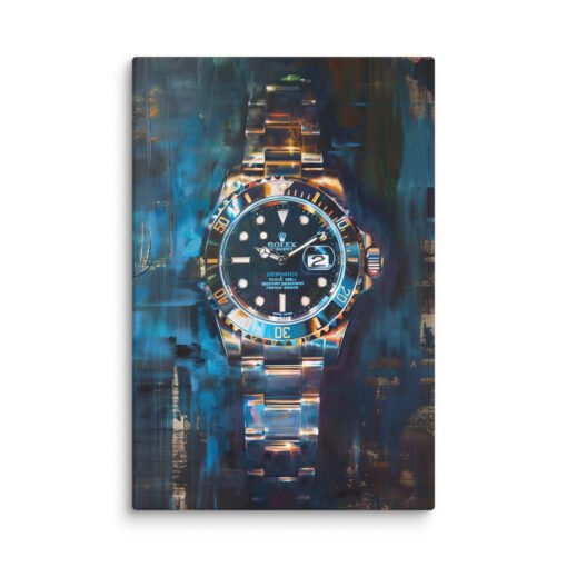 Rolex Hand Watch on Blue and Brown Background Regular Canvas - Image 13