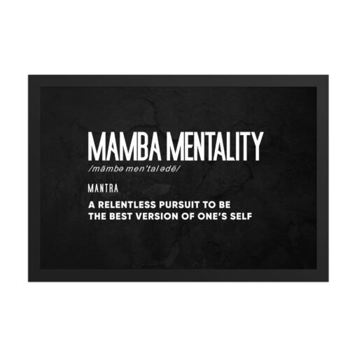 Motivational Mamba Mentality Black Background Framed Poster - Image 4