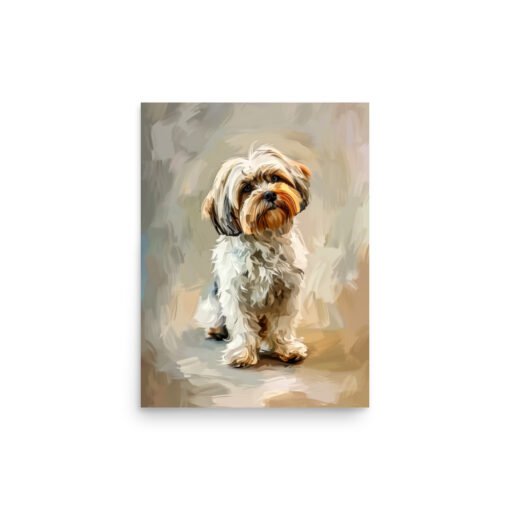Cute Yorkshire Terrier Dog Drawing Regular Poster
