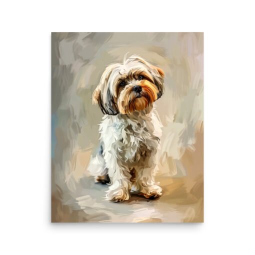 Cute Yorkshire Terrier Dog Drawing Regular Poster - Image 6