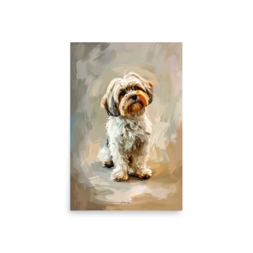 Cute Yorkshire Terrier Dog Drawing Regular Poster - Image 8