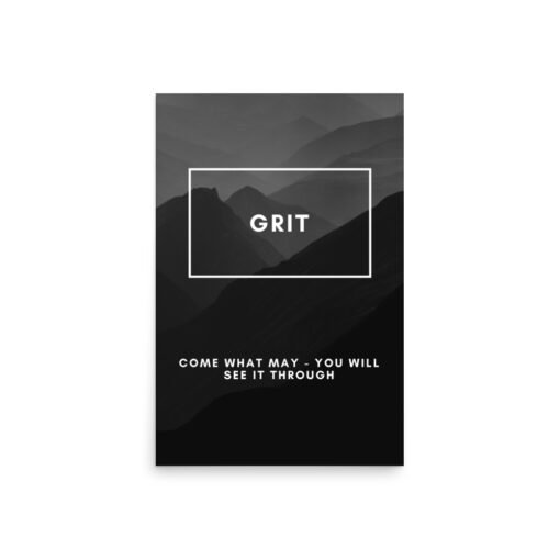 Grit Black Motivational Regular Poster
