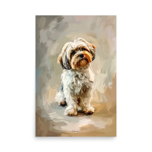 Cute Yorkshire Terrier Dog Drawing Regular Poster - Image 9