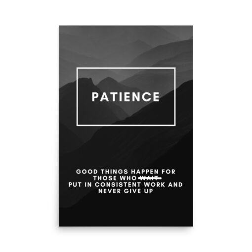 Patience Black Motivational Regular Poster - Image 9