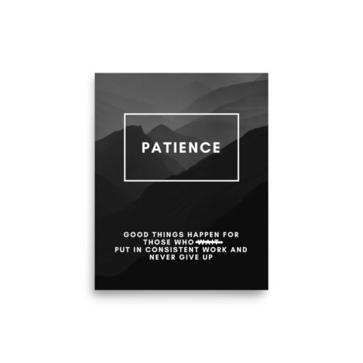 Patience Black Motivational Regular Poster - Image 11
