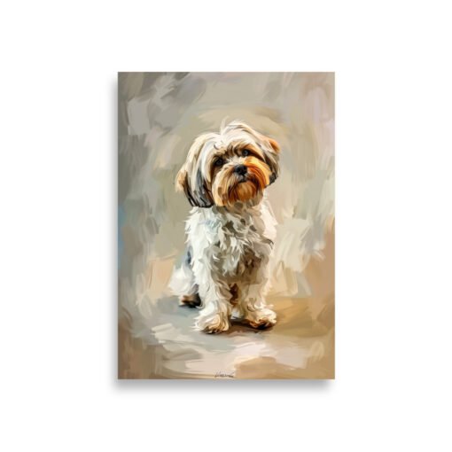 Cute Yorkshire Terrier Dog Drawing Regular Poster - Image 2