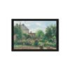 Nice Woman Planting at her Farm Framed Canvas