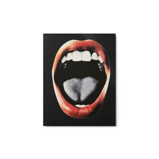 Screaming Mouth Vintage Art Glossy Metal Prints - Image 3