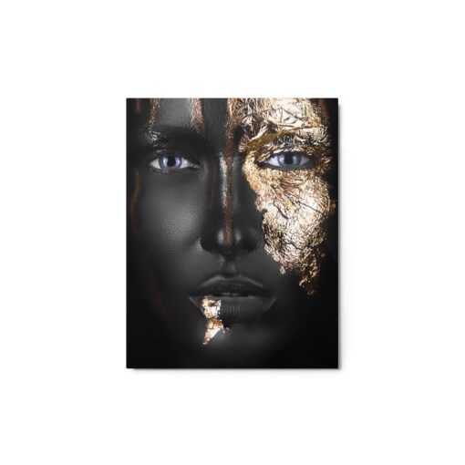 Woman in Gold and Black Glossy Metal prints - Image 3