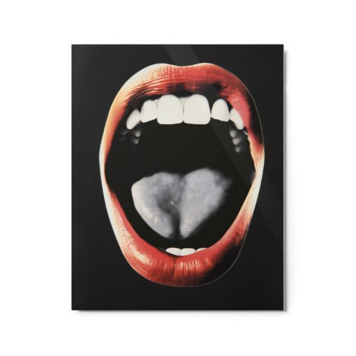 Screaming Mouth Vintage Art Glossy Metal Prints