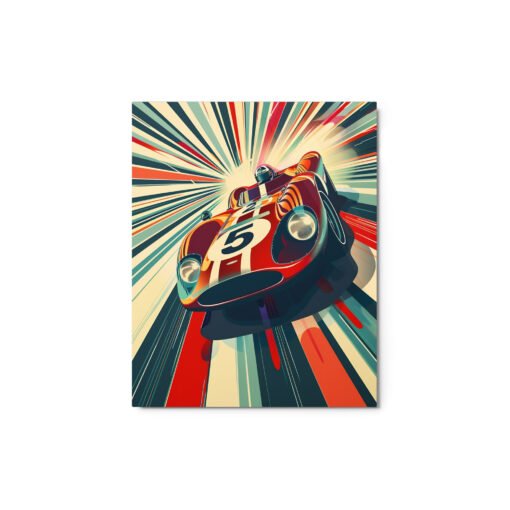 Old Racing Car Vintage Art Glossy Metal Prints
