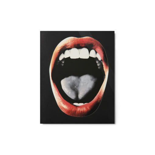 Screaming Mouth Vintage Art Glossy Metal Prints - Image 2