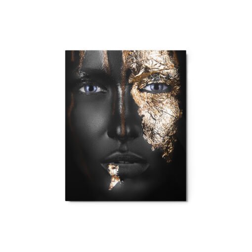 Woman in Gold and Black Glossy Metal prints - Image 2