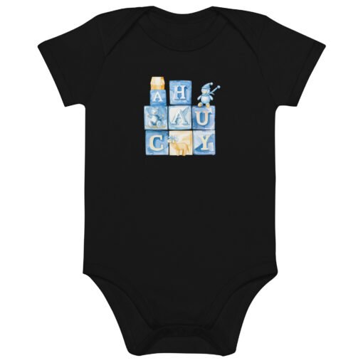 Blue Alphabit Cubes Organic Cotton Baby Bodysuit - Image 5