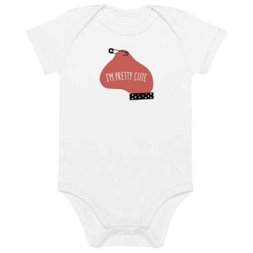 I'm Pretty Cute Organic Cotton Baby Bodysuit - Image 3